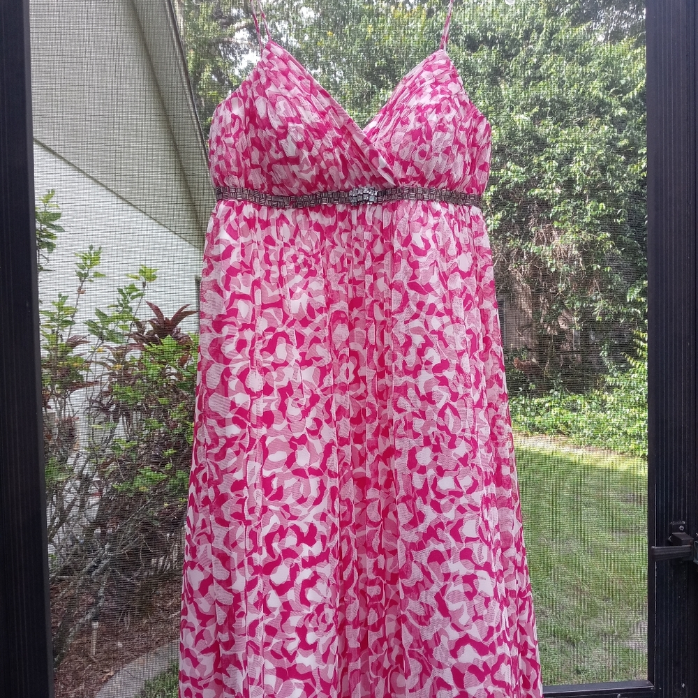 JS Boutique Cocktail Dress Baby doll Rhinestone belt Size 8